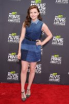 Love Chloe Moretz stuns in a denim patchwork dress